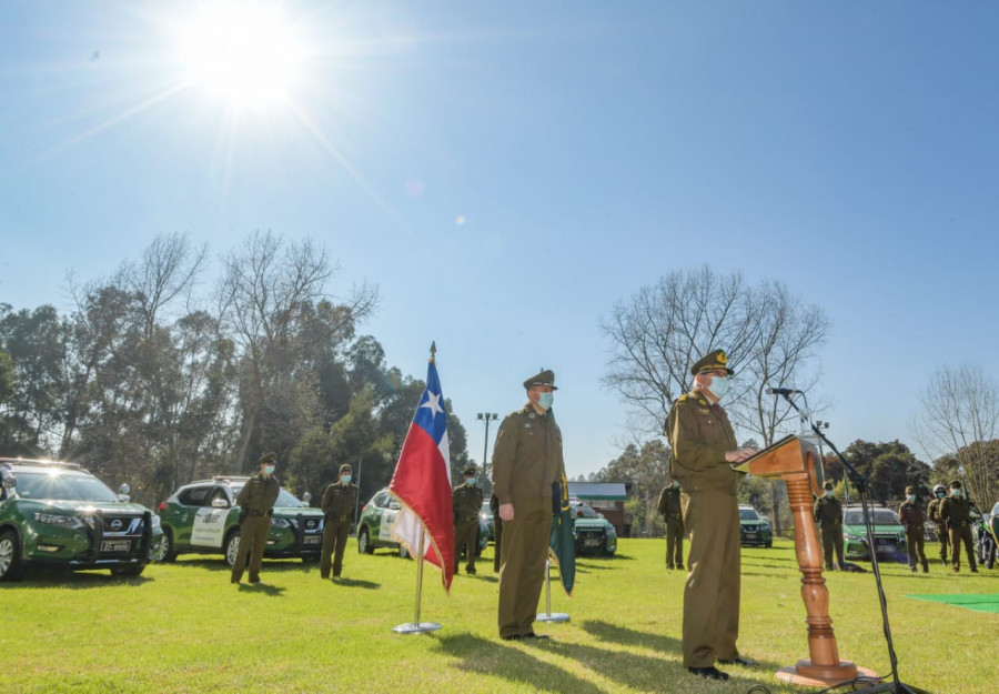 Ceremonia de entrega de los nuevos vehículos. Foto: Carabineros de Chile