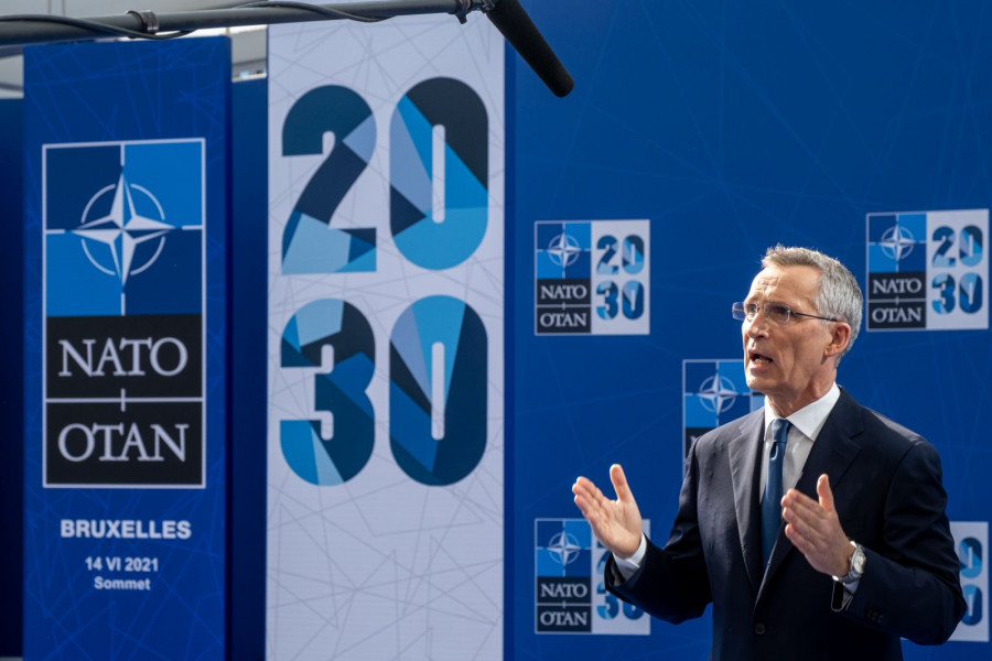 El secretario general de la OTAN, Jens Stoltenberg, en la apertura de la cumbre de Bruselas. Foto: OTAN