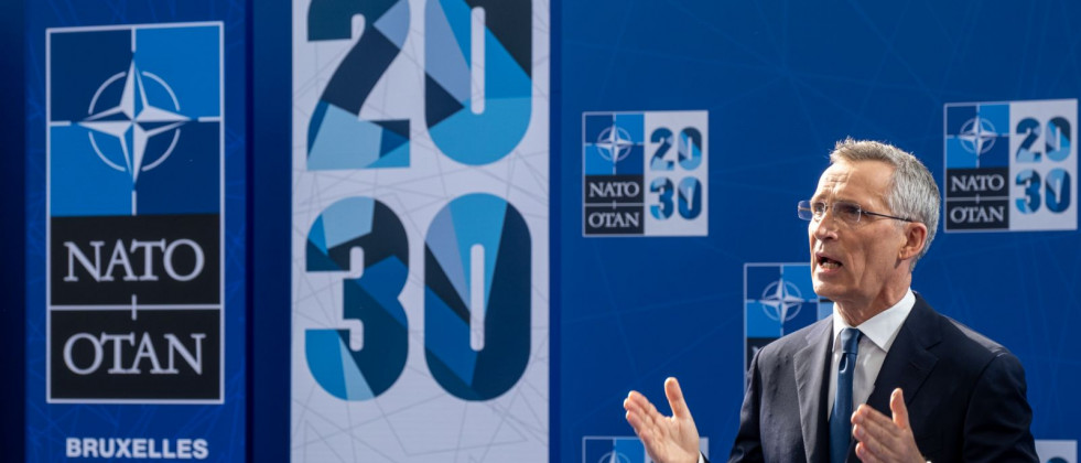 El secretario general de la OTAN, Jens Stoltenberg, en la apertura de la cumbre de Bruselas. Foto: OTAN