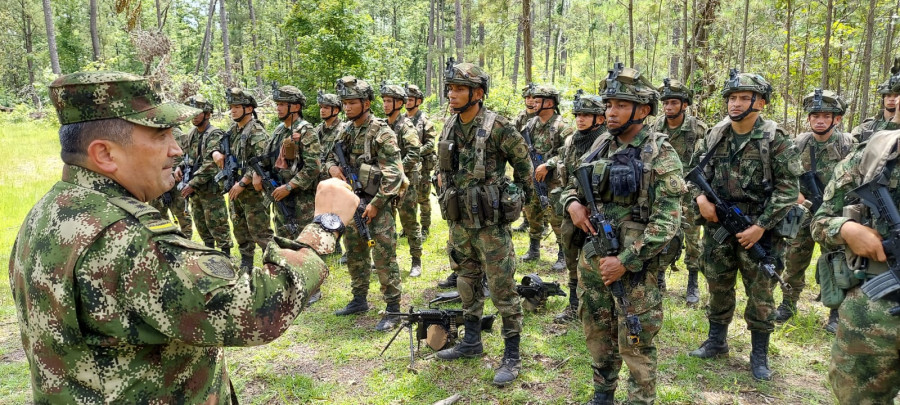 Soldados colombianos durante el entrenamiento. Foto: Ejército Colombiano