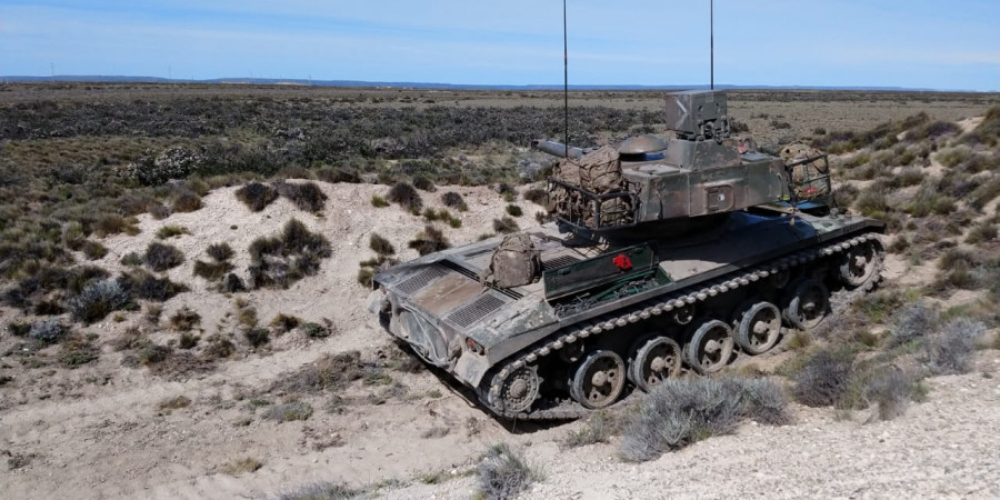 El ejercicio con tanques en la provincia de San Luis. Foto: Ejército Argentino.
