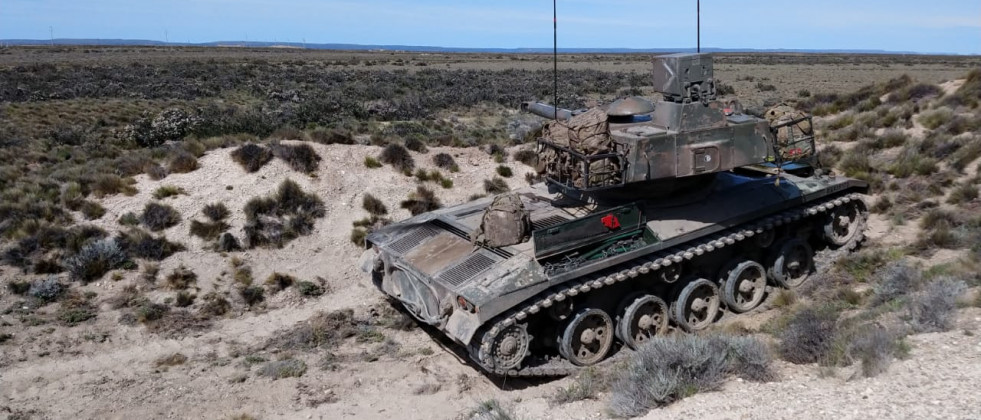 El ejercicio con tanques en la provincia de San Luis. Foto: Ejército Argentino.
