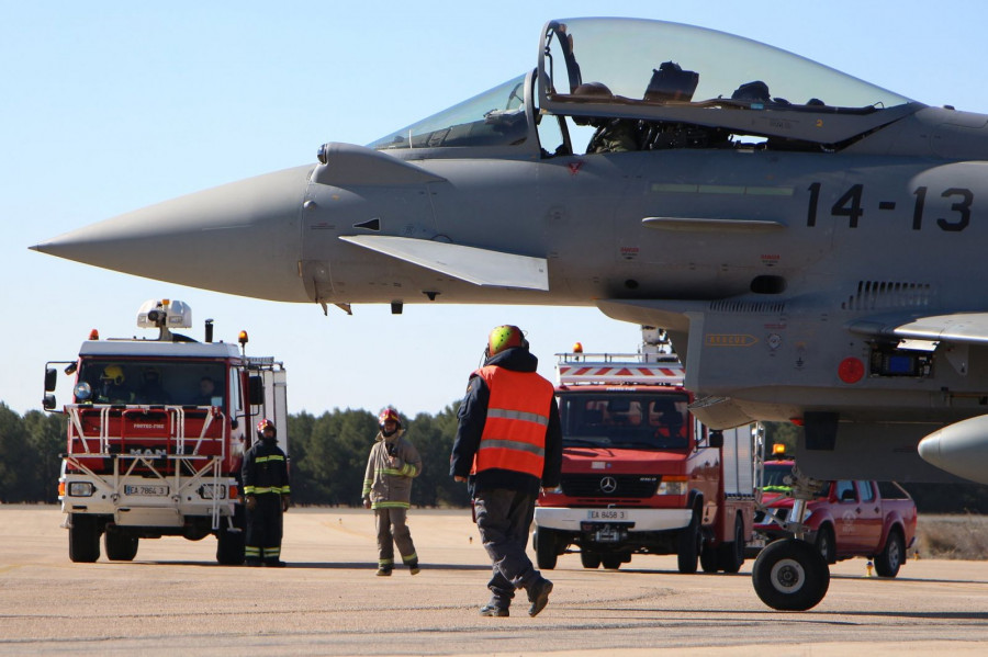 Caza de combate Eurofighter en la base de Albacete. Foto: Ejército del Aire