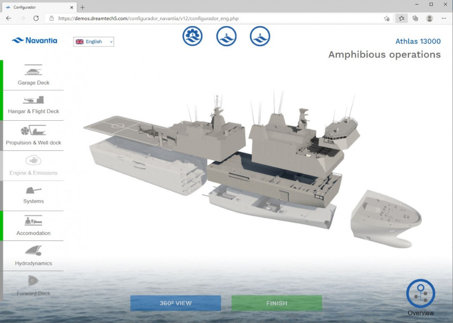 Nuevo configurador LPD. Foto: Navantia