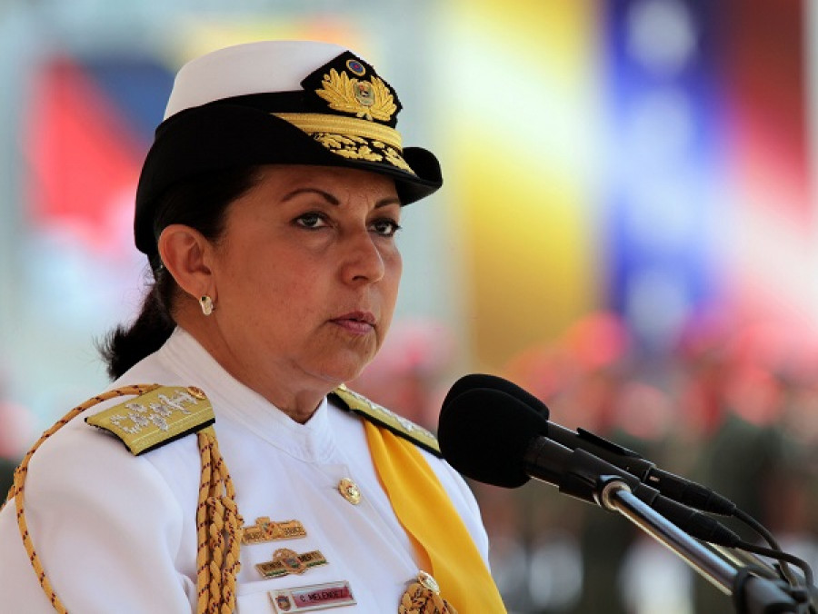 La almirante Carmen Meléndez al asumir el despacho de Defensa en 2013. Foto: Prensa Presidencial
