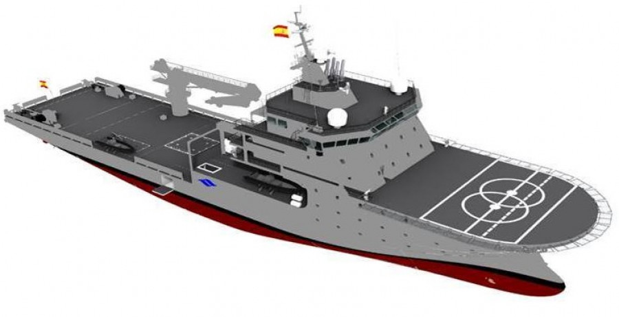 Recreación del futuro buque de intervención subacúatica de la Armada. Foto: Navantia