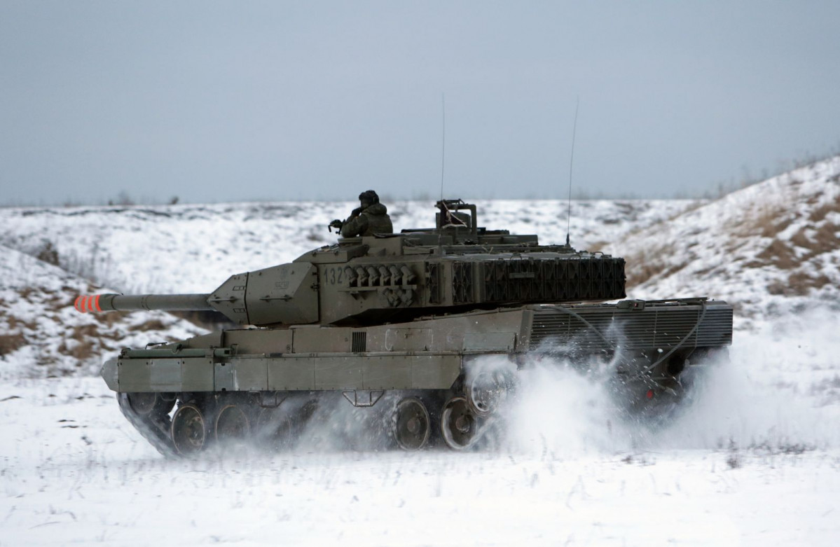 Vehículo de combate Leopardo en Letonia. Foto: Ejército de Tierra