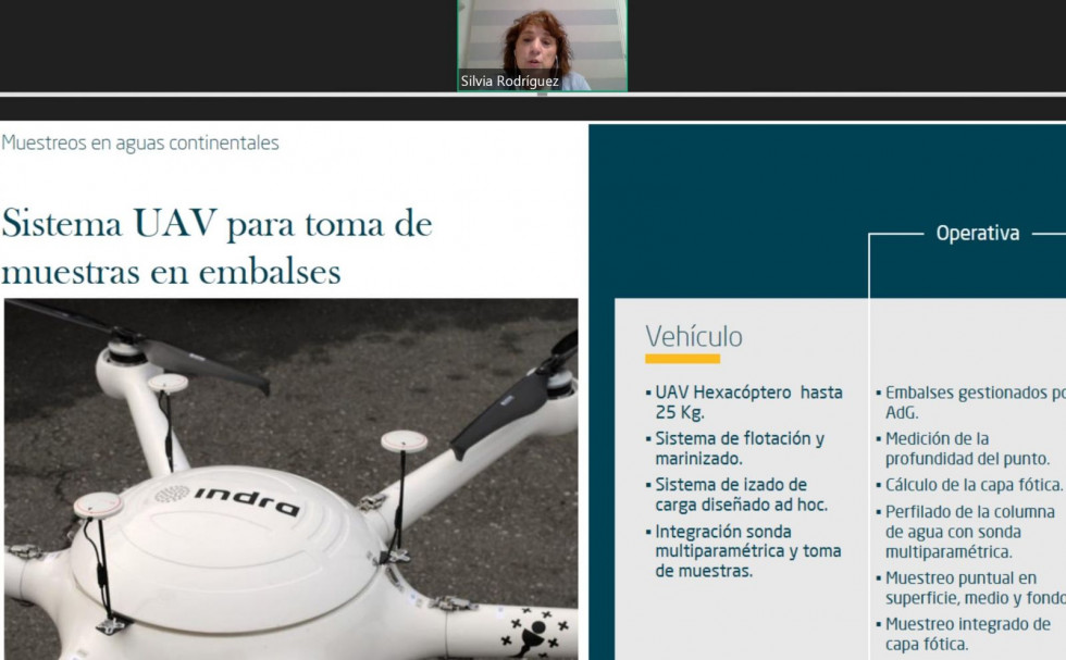 Ponencia de Indra en UNVEX live. Foto: Infodron.es.