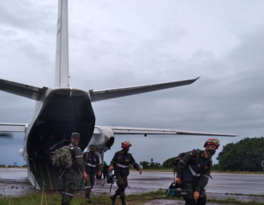 Tropas desplegadas para atender la emergencia. Foto: Ejército de Nicaragua