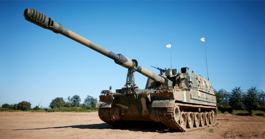 Obús autopropulsado coreano K9. Foto: Hanwha Defense