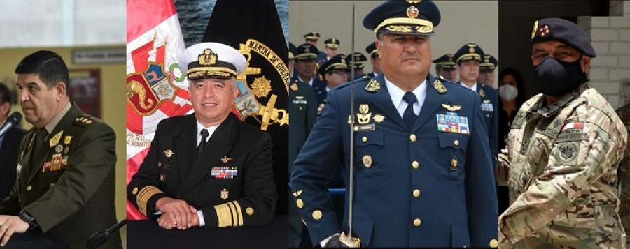 La renovada cúpula militar del Perú. Foto: Composición Infodefensa