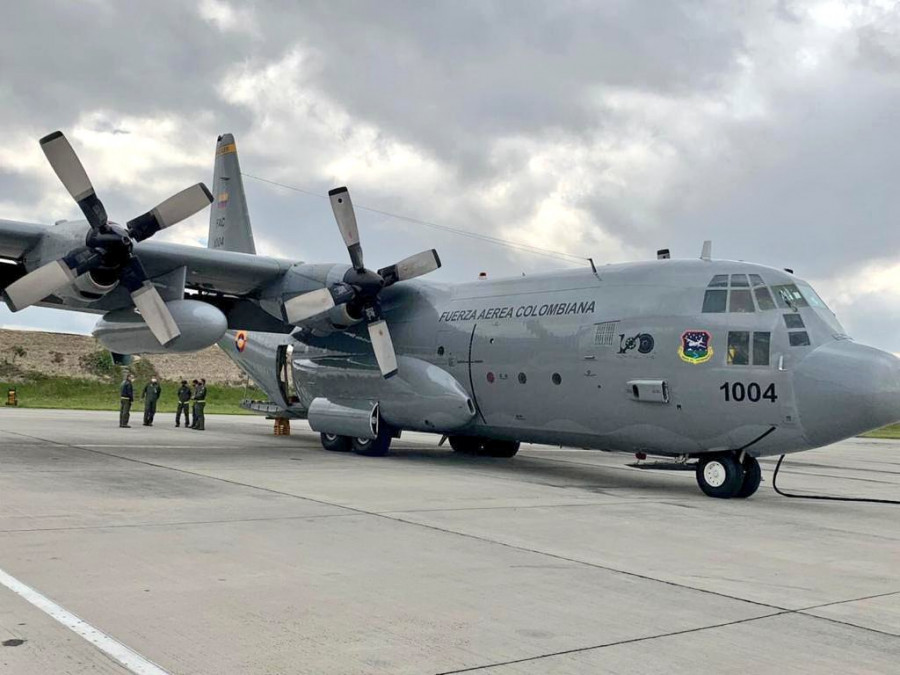 Avión de transporte C-130 Hercules. Foto Fuerza Aérea Colombiana