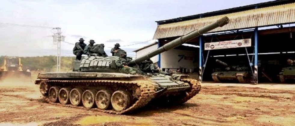 Tanque T-72B1 de la 14ª Brigada de Infantería Mecanizada, luego de un ejercicio. Foto: Ejército de Venezuela
