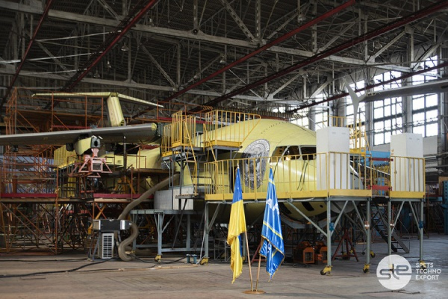 Estado actual de ensamblaje del transporte aéreo AN-178 de la PNP. Foto: SpetsTechnoExport