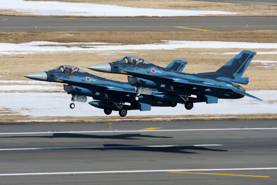 Aviones caza Mitsubushi F-2 de las Fuerzas de Autodefensa de Japón. Foto: Estado Mayor Conjunto de Japón