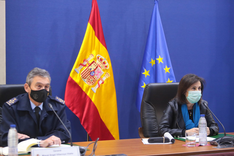 La ministra de Defensa, Margarita Robles, y el jefe del Estado Mayor de la Defensa, general Miguel Ángel Villarroya. Foto: Defensa