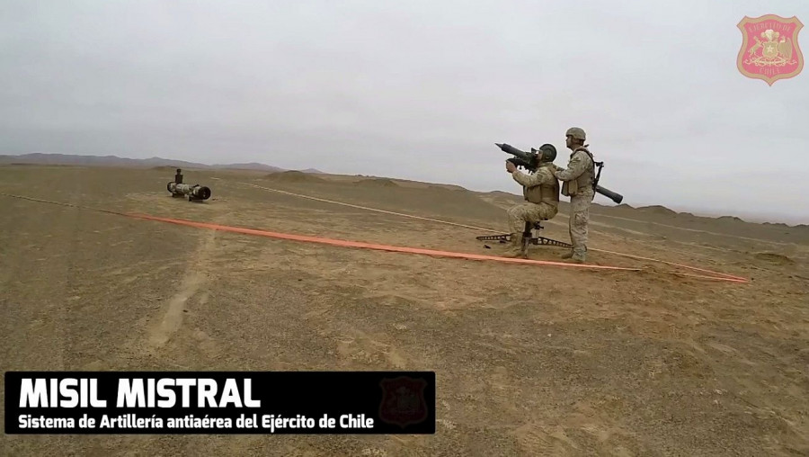 El ejercicio permite verificar la eficacia del tiro del misil antiaéreo Mistral. Imagen: Ejército de Chile