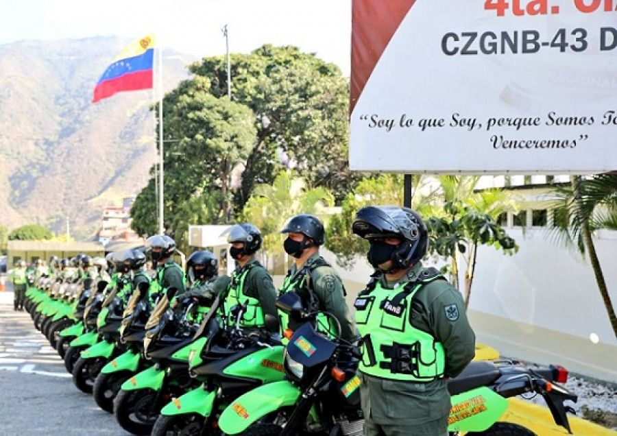 Motorizados de la Guardia Nacional adscritos al nuevo servicio. Foto: Prensa FANB