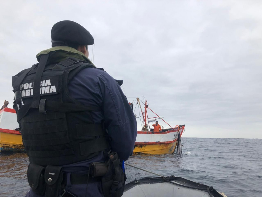 Efectivo de Directemar en labores de fiscalización pesquera. Foto: Armada de Chile