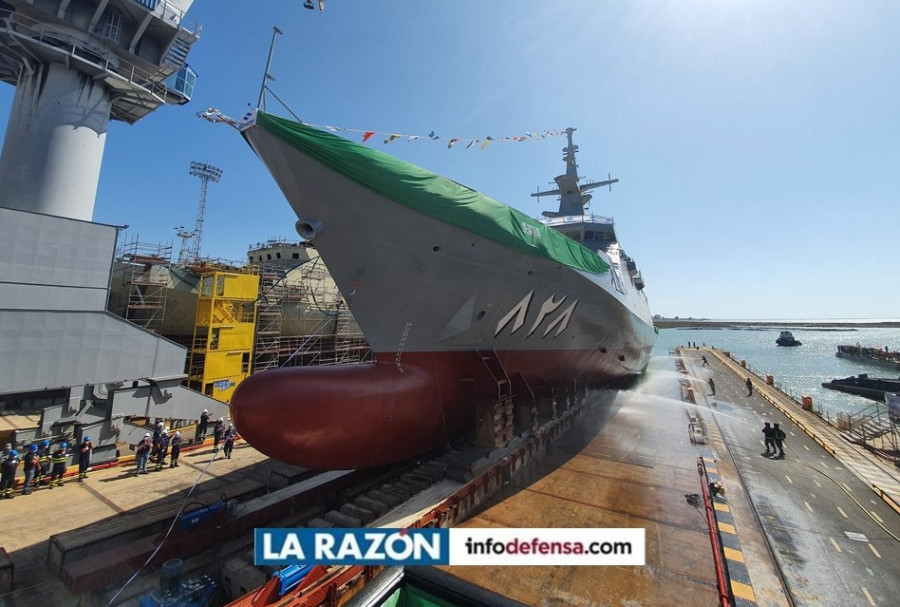 Botadura de la primera corbeta de Arabia Saudí. Foto: Navantia