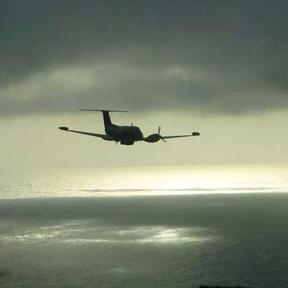 Avión de patrulla marítima B-200 MPA buscando pesqueros ilegales en junio de 2020. Foto: Marina de Guerra del Perú