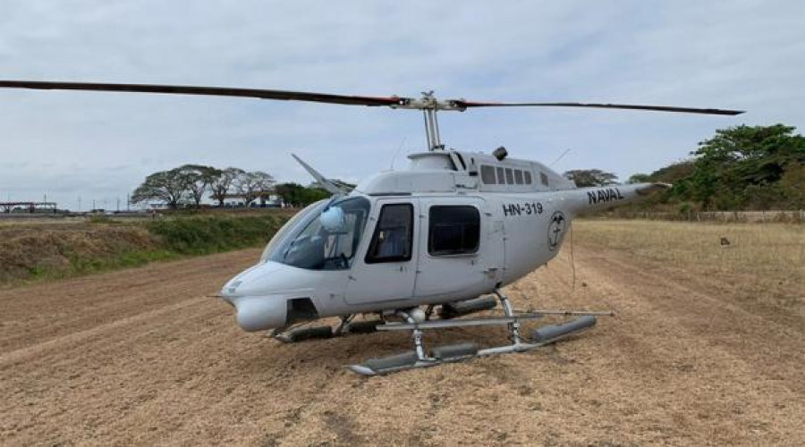 Helicóptero siniestrado. Foto: Armada del Ecuador