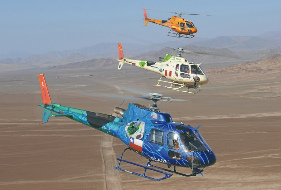 Helicópteros Airbus H-125 de Ecocopter Chile, Perú y Ecuador. Foto: Ecocopter