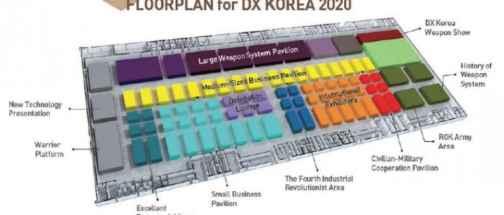 Plano de distribución de la feria Defense & Security Expo Korea 2020. Foto: DX Korea 2020