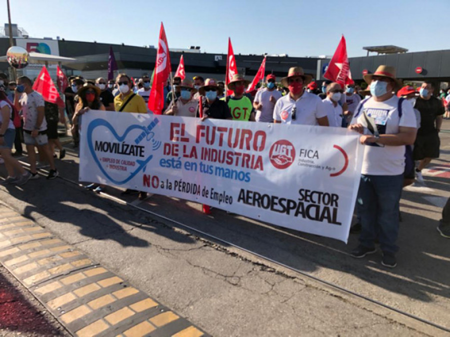 Movilización de los trabajadores del sector aeroespacial. Foto: UGT
