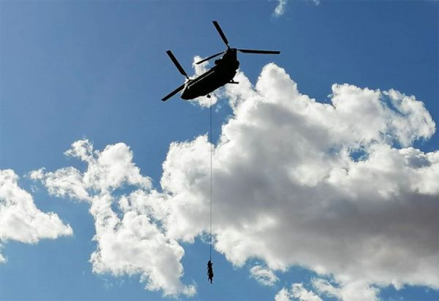 Equipo operativo en el ejercicio de infiltración. Foto: Ejército de Tierra