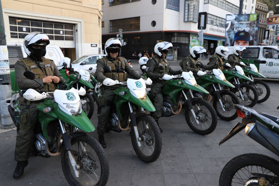 Motoristas de la Prefectura Valparaíso de Carabineros de Chile. Foto: Gobierno Regional de Valparaíso