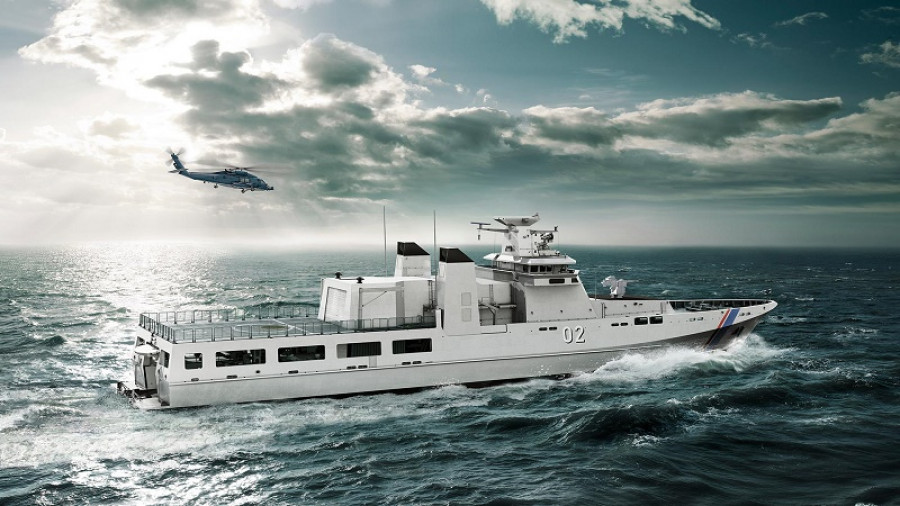 El buque de patrulla oceanica OPV-90 de Lürssen Defence. Foto: Lürssen Defence