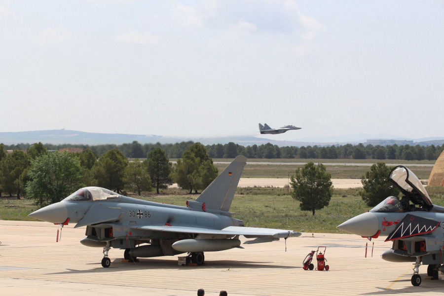 Cazas del TLP en la base aérea de Albacete. Foto: Ejército del Aire