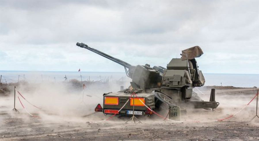 Ejercito de tiro con un cañón antiaéreo 3590. Foto: Ejército de Tierra