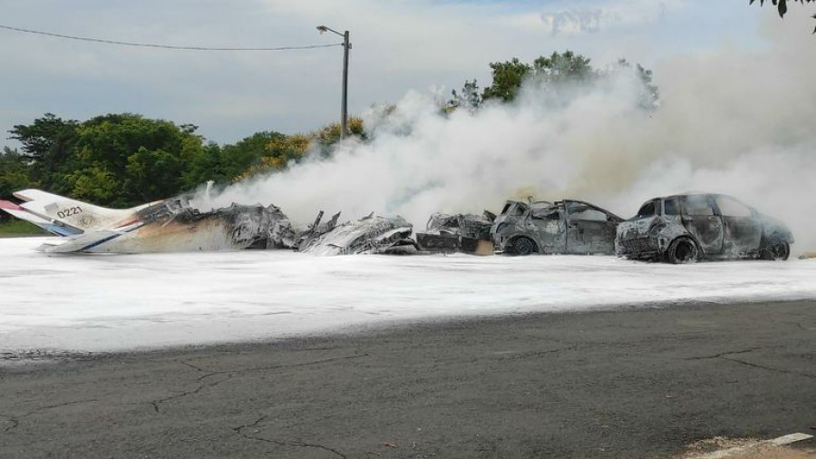 Avión Cessna 402B accidentado. Foto: ABC Paraguay