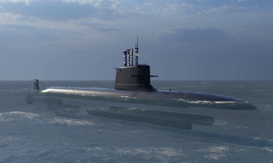 Recreación digital del submarino S-80. Foto: Navantia