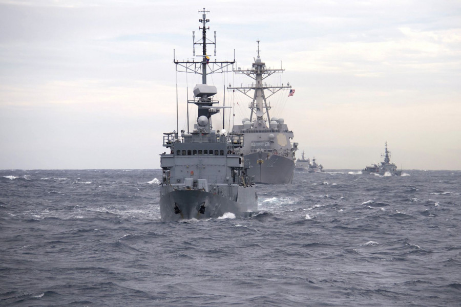 Formación de buques de América en el ejercicio naval Unitas 2019. Foto: Armada de Estados Unidos