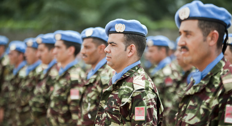 Cascos azules marroquíes en la República Centroafricana. Foto: NU