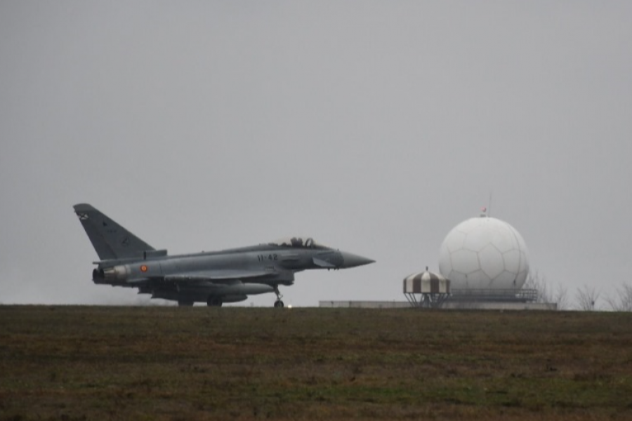 Eurofighter español en la pista de la base Mihail Kogalniceanu. Foto: Ejército del Aire