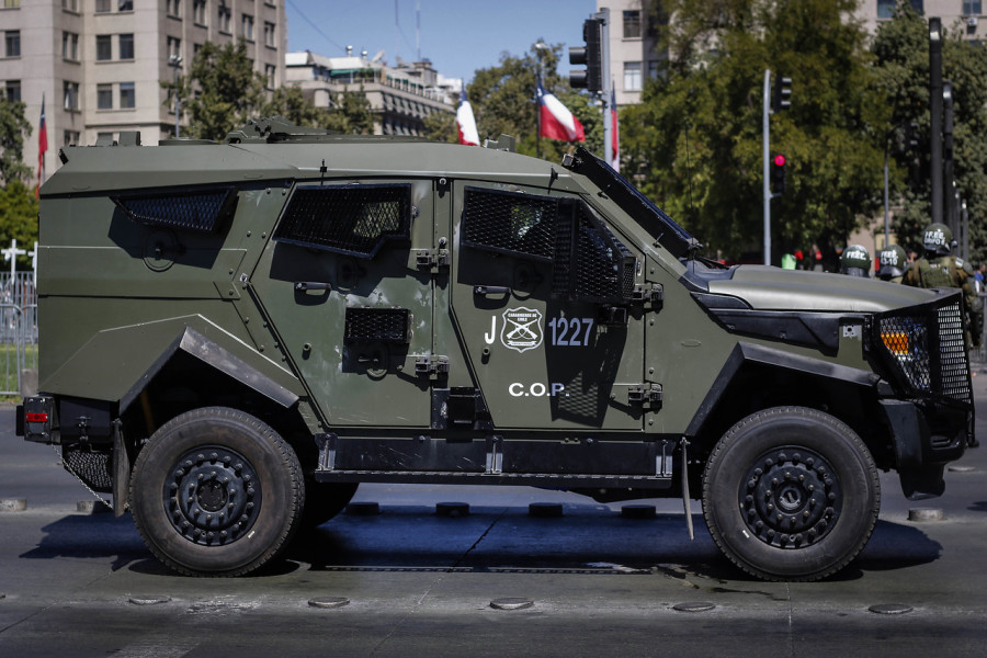 Carro Plasan TPV Sandcat 4x4 de Carabineros de Chile. Foto: Agencia Uno