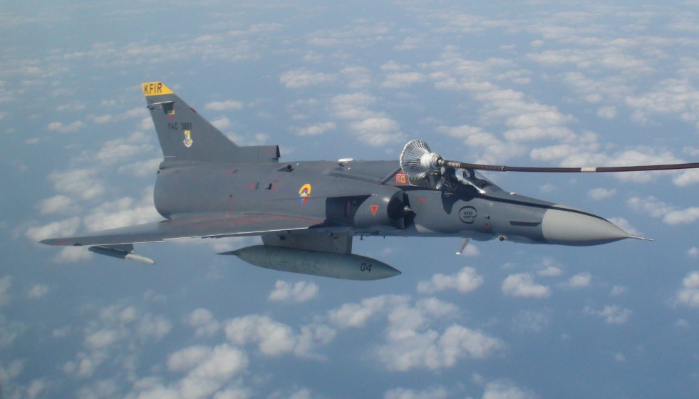 Aeronave Kfir de la Fuerza Aérea Colombiana. Foto: FAC