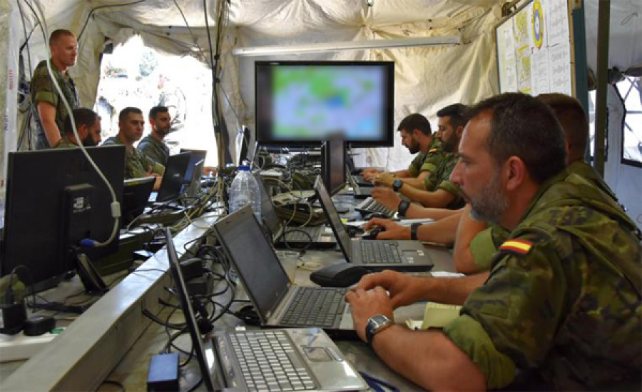 Puesto de mando en un ejercicio del Ejército de Tierra. Foto: Ejército de Tierra