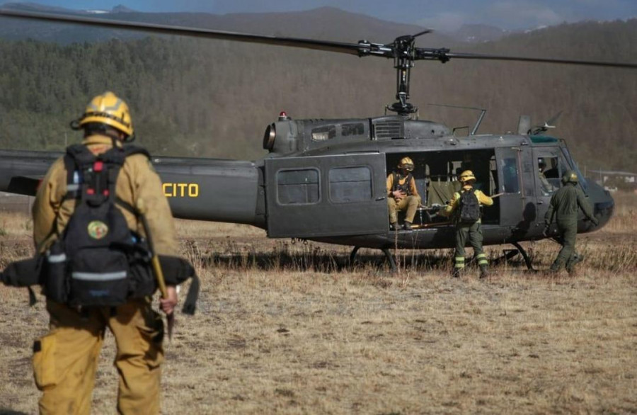 El Bell del Ejército Argentino desplegado en la Patagonia. Foto: Ministerio de Defensa