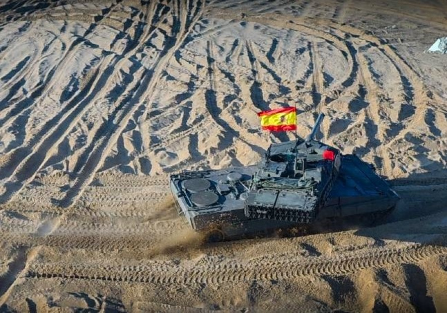 Carro de combate Leopard español desplegado en Letonia. Foto: MDE