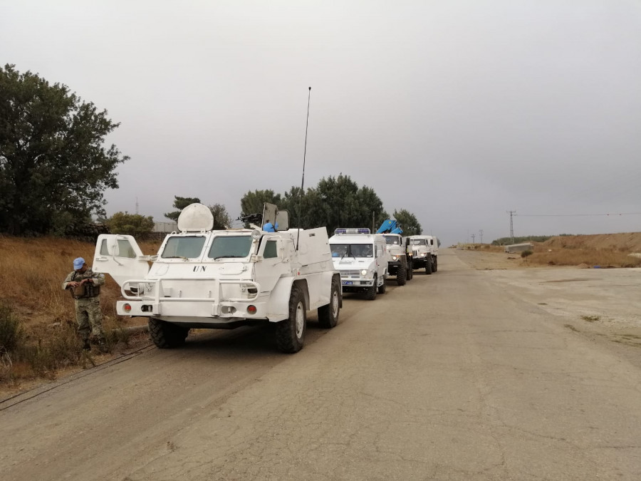 Vehiculos uruguayos operando en Altos de Golan Foto: Ejército de Uruguay