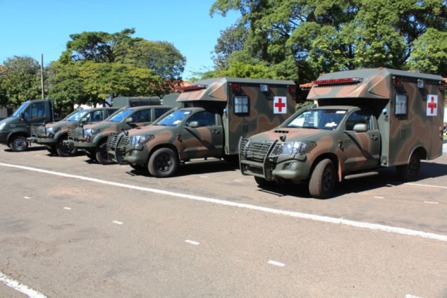 Ambulancias Hilux del Ejército de Brasil. Foto:18º Batalhão Logístico