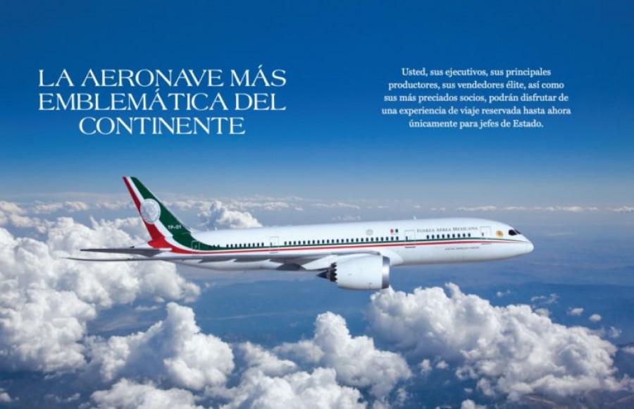 Avión presidencial de México. Foto: Sedena