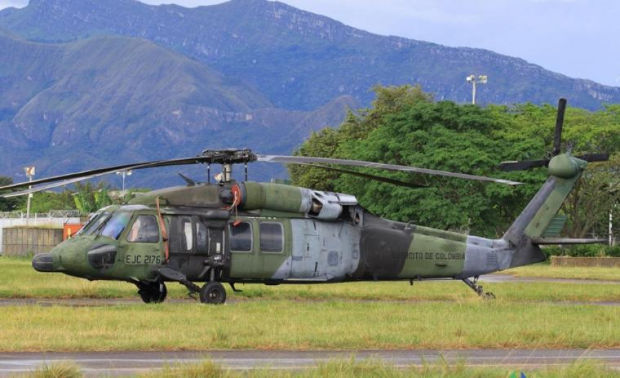 Helicóptero UH-90 Black Hawk siniestrado. Foto: Ejército Colombiano