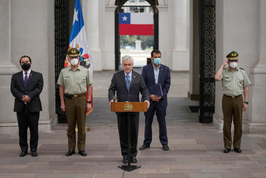 El presidente Piñera anuncia el cambio del nuevo general director de Carabineros. Foto: Presidencia