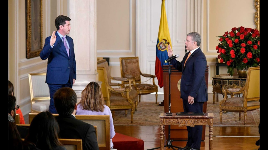 Toma de posesión del nuevo ministro de la Defensa de Colombia, Diego Molano. Foto Presidencia de la República